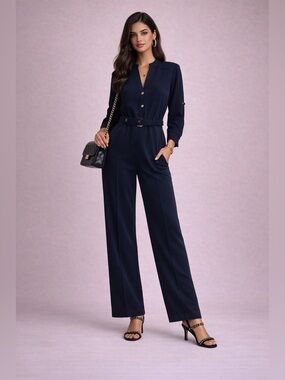 Zara Navy Garment with Gold Accents